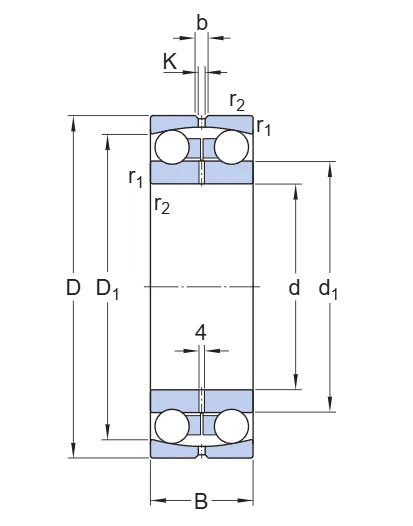 13030 Self-aligning Ball Bearing drawing